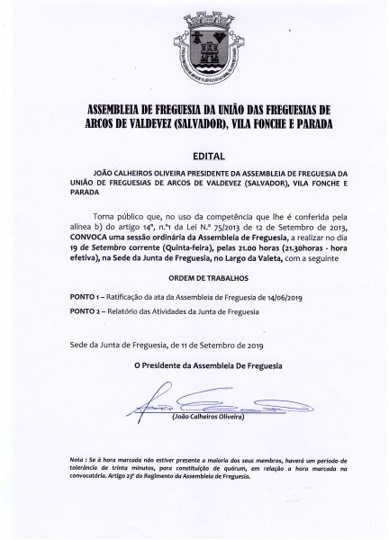 Assembleia Freguesia 19/09/2019
