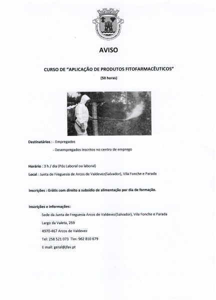 CURSO 'APLICAÇÃO DE PRODUTOS FITOFARMACEUTICOS'