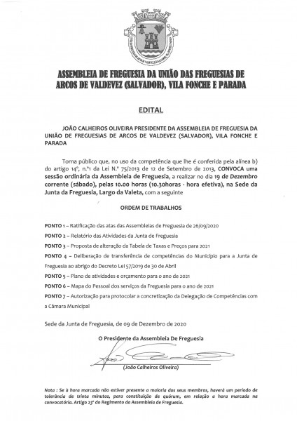 ASSEMBLEIA DE FREGUESIA